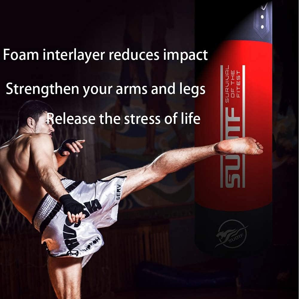 Heavy Punching Bag Boxing Bags for Adults Kids Unfilled Punching Bag with Chains Red 100Cm