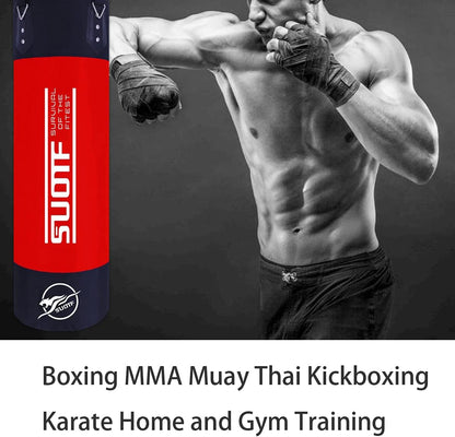 Heavy Punching Bag Boxing Bags for Adults Kids Unfilled Punching Bag with Chains Red 100Cm